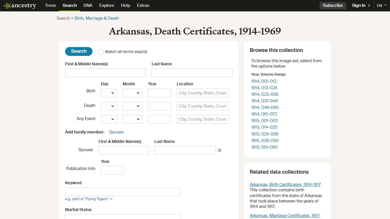 Arkansas, Death Certificates, 1914-1969 - Ancestry.com